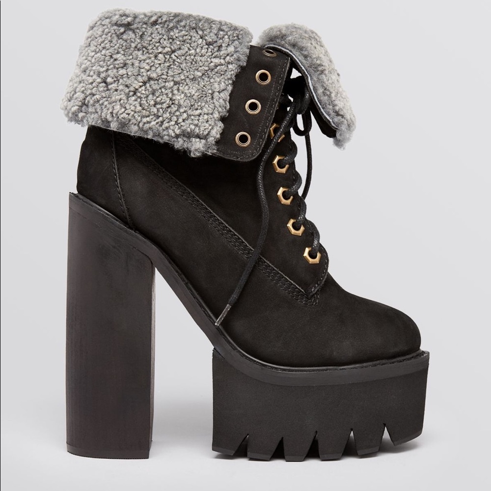 Jeffrey Cambell In Charge Boots Black Suede